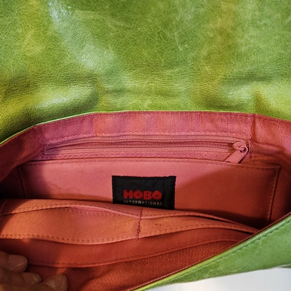 HOBO International Green Leather Clutch with Buckle - Picture 6 of 11